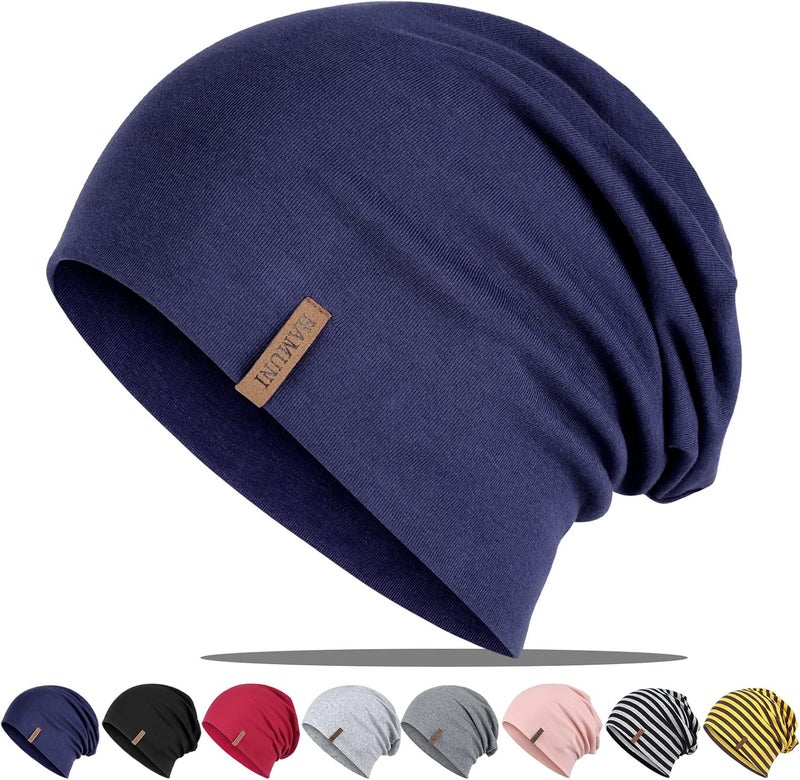 HAMUNI Slouchy Beanie for Women Cotton Beanies Hats Men Lightweight Soft Chemo Headwear Warm Skull Cap for All Seasons - Image 1